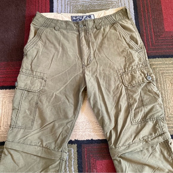 WearFirst Men's Olive Stone Convertible Zip Off Cargo Pants Shorts Size 34x30 - Picture 2 of 12